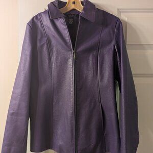 Dialogue Purple Leather Jacket